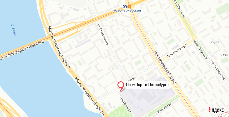 Расположение офиса на карте в Санкт-Петербурге